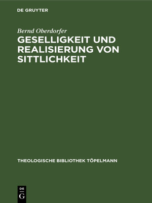 cover image of Geselligkeit und Realisierung von Sittlichkeit